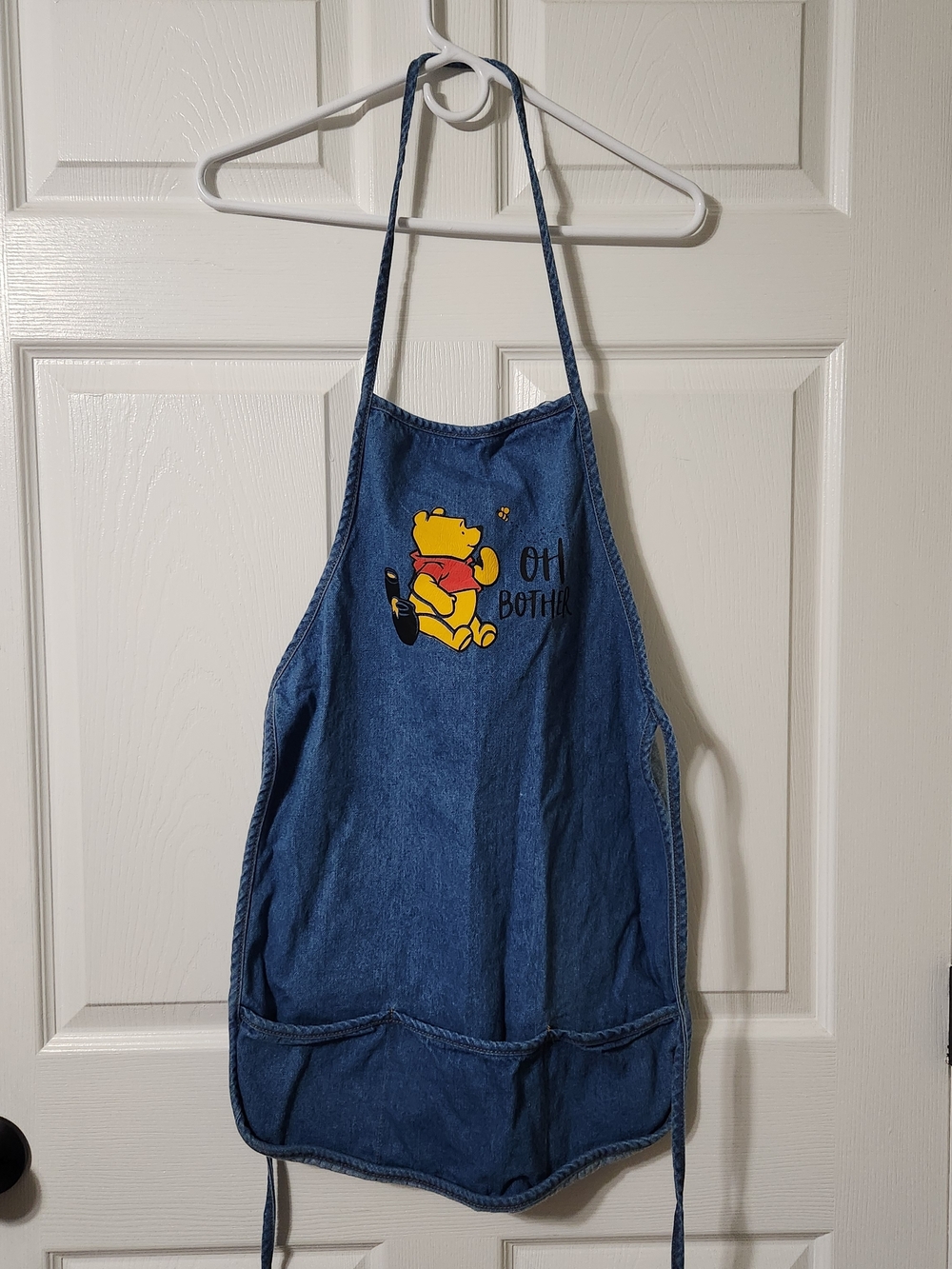 Kids Blue Denim Apron with Winnie-the-Pooh Graphic